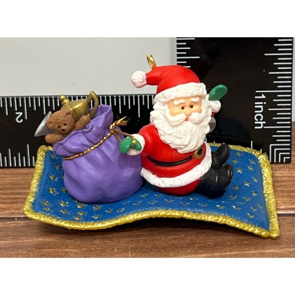 1994 HALLMARK KEEPSAKE ORNAMENT QX588-3 MAGIC CARPET RIDE ALADDIN SANTA - Picture 4 of 7